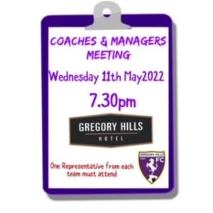 Coaches & Managers MEETING – 11.5.22
